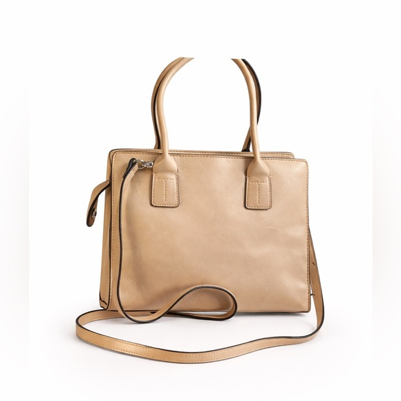 Tommy Hilfiger Handbags - Tommy Hilfiger Double Top Handle Removable Shoulder Strap Beige Small Bag Purse‌